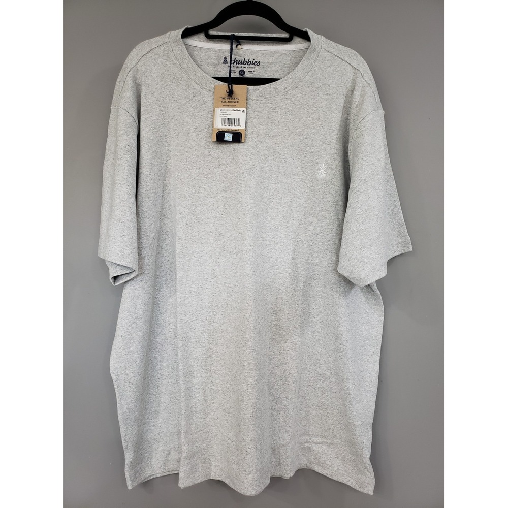 NEW Chubbies Basic T-Shirt Mens XL 100% Cotton Oversized Crew Neck Pullover Gray